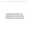 REVISION MATERIAL FOR MANAGERIAL ACCOUNTING WHITECOTTON 2ND EDITION