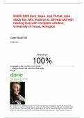 NURS 5220 Ears, Nose, and Throat, case study Ear, Mrs. Kathryn U, 85-year-old with hearing loss with complete solution; University of Texas, Arlington