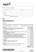 AQA A-level MATHEMATICS Paper 1,2& 3/ AQA AS MATHEMATICS Paper 1&2 QP And Marking Scheme 2024