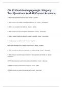  CH 17 Otorhinolaryngologic SUrgery Test Questions And All Correct Answers.