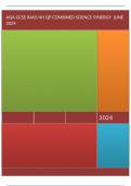 AQA GCSE COMBINED SCIENCE: SYNERGY 8465/4H  Higher Tier Paper 4 Physical Sciences  June 2024 Questions Paper