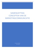 Samenvatting concepten van de marketingcommunicatie 