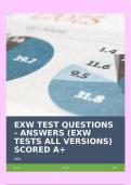 EXW TEST QUESTIONS - ANSWERS (EXW TESTS ALL VERSIONS) SCORED A+