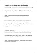 Applied Pharmacology exam 1 Study Guide