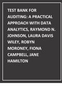 Test Bank for Auditing: A Practical Approach with Data Analytics, 1st Edition, Raymond N. Johnson, Laura Davis Wiley