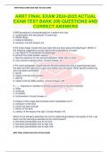 ARRT FINAL EXAM 2024-2025 ACTUAL EXAM TEST BANK 200 QUESTIONS AND CORRECT DETAILED ANSWERS