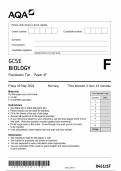 AQA GCSE BIOLOGY Foundation Tier Paper 1F 8461/1F QP Biology G 10May24