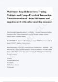 Wall Street Prep IB Interviews Trading Multiples and Comps/Precedent Transaction Valuation continued - from IBI lessons and supplemented with online modeling resources