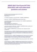 NRNP 6645 Final Exam/ACTUAL  2024/2025 with well elaboratedquestions and answers