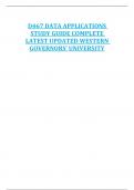 D467 DATA APPLICATIONS  STUDY GUIDE COMPLETE  LATEST UPDATED WESTERN  GOVERNORS’ UNIVERSITY