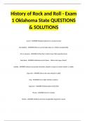 History of Rock and Roll - Exam 1 Oklahoma State QUESTIONS & SOLUTIONS