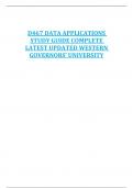 D467 DATA APPLICATIONS  STUDY GUIDE COMPLETE  LATEST UPDATED WESTERN  GOVERNORS’ UNIVERSITY