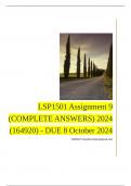 LSP1501 Assignment 9 (COMPLETE ANSWERS) 2024 (164920) - DUE 8 October 2024