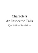 An Inspector Calls - Character Quotation Revision