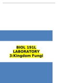 BIOL 191L LABORATORY 3:Kingdom Fungi 2022 LATEST UPDATE . VALLEY COLLEGE