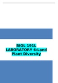 BIOL 191L LABORATORY 6:Land Plant Diversity LATEST UPDATE 