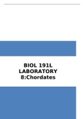 BIOL 191L LABORATORY 8:Chordates 2022 LATEST UPDATE