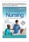 Test Bank For Fundamentals of Nursing 10th Edition By Carol R Taylor; Pamela Lynn; Jennifer Bartlett||Chap1-46||Questions And Correct Answers||Complete Guide