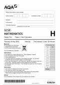 2024 AQA GCSE MATHEMATICS HIGHER TIER PAPER 1 QUESTION PAPER (8300-1H)NON CALCULATOR