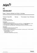 AQA AS SOCIOLOGY PAPER 2 2024 (7191/2: Research Methods and Topics in Sociology)