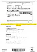 Pearson Edexcel Level 1/Level 2 GCSE (9–1) Citizenship Studies PAPER 2 QP  JUNE 2024