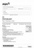 AQA AS PSYCHOLOGY PAPER 2 2024 (7181/2: Psychology in context)