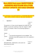 Nurs 6630 final exam QUESTIONS & ANSWERS BESTEXAM SOLUTION LATEST UPDATE 2021/2022 GRADED A+