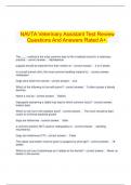 NAVTA Veterinary Assistant Test Review Questions And Answers Rated A+.