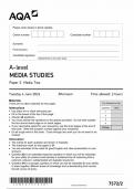 AQA A LEVEL MEDIA STUDIES PAPER 2 2024 (7572/2: Media Two)