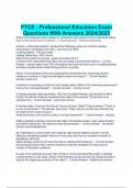 FTCE - Professional Education Exam Questions With Answers 2024/2025