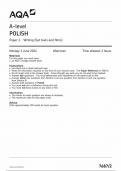 AQA A LEVEL POLISH PAPER 2 2024 (7687/2: Writing(set texts and films)