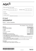 AQA A-level GEOGRAPHY 7037/2 Paper 2 Human Geography  JUNE 2021 QP