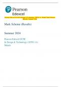 Pearson Edexcel GCSE In Design & Technology (1DT0) 1A: Metals Mark Scheme  (Results) Summer 2024