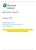 Pearson Edexcel GCSE In Design & Technology (1DT0) 1B: Papers  & Boards Mark Scheme (Results) Summer 2024