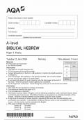 AQA A LEVEL BIBLICAL HEBREW PAPER 3 2024 (7677/3: Poetry)