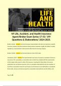 NY Life, Accident, and Health Insurance Agent/Broker Exam Series 17-55/ 199 Questions & Elaborations/ 2024-2025. 