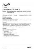 AQA A-level ENGLISH LITERATURE A Paper 2B Texts in shared contexts: Modern times: Literature from 1945 to the present day 7712/2B June 2024