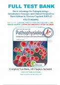 Test Bank For Davis Advantage for Pathophysiology: Introductory Concepts and Clinical Perspectives Third Edition by Theresa Capriotti, Chapters 1-46, Complete Guide A+