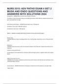 NURS 5315: ADV PATHO EXAM 4 SET 2 MUSK AND ENDO QUESTIONS AND ANSWERS WITH SOLUTIONS 2024