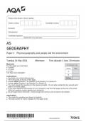 AQA AS GEOGRAPHY Paper 1 Physical geography and people and the environment 7036 June 2024