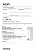 AQA A LEVEL CHEMISTRY PAPER 1 QP 2024 [VERIFIED]