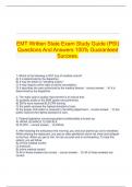 EMT Written State Exam Study Guide (PSI) Questions And Answers 100% Guaranteed Success.