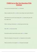 TXRH Server Bar Test Questions With  Solutions