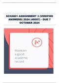 SCH4801 Assignment 3 (VERIFIED ANSWERS) 2024 (248097)- DUE 7 October 2024