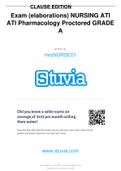 Exam (elaborations) NURSING ATI ATI Pharmacology Proctored GRADE AExam (elaborations) NURSING ATI ATI Pharmacology Proctored GRADE A