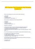 SPI Practice Test Questions And Answers Graded A+.