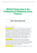 Week 5 Quiz Study Guide - NR602 / NR-602 / NR 602 (Latest) : Primary Care of the Childbearing and Childrearing Family Practicum - Chamberlain