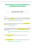 Quiz 2 Questions & Answers - NR602 / NR-602 / NR 602 (Latest) : Primary Care of the Childbearing and Childrearing Family Practicum - Chamberlain