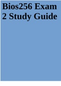 Bios256 Exam 2 Study Guide