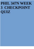 PHIL 347N WEEK 3 CHECKPOINT QUIZ